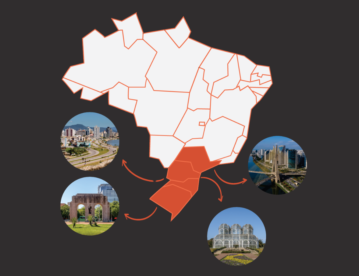 Mapa com as filiais da Crédito Real